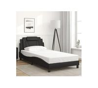 vidaXL Cadre de lit Viana sans matelas noir 100x200 cm similicuir