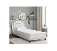 vidaXL Cadre de lit Viana sans matelas blanc 90x190 cm similicuir
