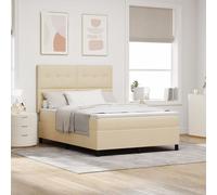 Cadre de lit vidaXL avec matelas Beige Tissu 140 x 190 cm Matelas de lit