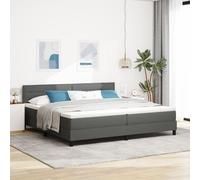 Cadre de lit vidaXL avec matelas Gris Tissu 200 x 200 cm Matelas