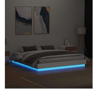 Cadre de lit - VIDAXL - CLARENCE® - 200x200 cm - LED intégrée - Blanc - Bois d'ingénierie
