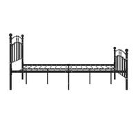 Cadre de lit - ZERODIS - AB324985 - Métal noir - 200x200 cm - Sommier à lattes inclus