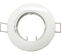 Cadre de montage pivotant pour spot lED et halogène avec culot gU10 blanc rond, également adapté pour mR16 (gU5.3)