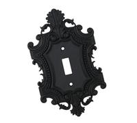 Cadre de murale décorative ornée avec parchemin, Black A | Cadre en relief moulé avec volutes superposées, cadre décoratif pour les zones de sortie ou de murale,