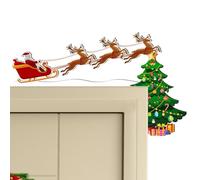 Cadre de porte de Noël, ornement Père Noël, suspension de cadre, ornement | Portable Wooden Door, Corner Sticker Christmas, Holiday Decorative Wall, Sticker Outdoor Compact, Versatile Indoor