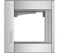 Cadre de recouvrement BTICINO + support de module 1 module, porte SFERA en aluminium, couleur : Allmet, 1 pièce.
