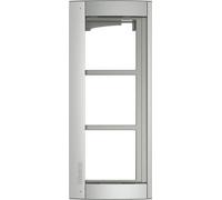 Cadre de recouvrement BTICINO + support modulaire 3 modules, porte SFERA en aluminium, couleur : Allme, 1 pièce.