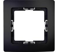 Cadre de recouvrement, simple, indice de protection IP20, noir, finition mate