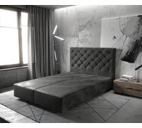 Cadre-de-sommier Dream-Great 140x200 Microfibre Anthracite Vintage