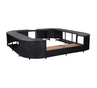 Cadre de spa carré - vidaXL - 268x268x55 cm - Résine tressée - Noir - Cadre en acier - Marches en bois d'acacia
