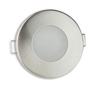 cadre de spot encastré acier inoxydable brossé rond super plat pour GU10 MR16 - cadre encastré IP44 pour salles de bains, pièces humides et installations extérieures - Ø60 -