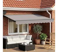 Cadre de store électrique anthracite 3 x 2 m en acier | Montage mural, panneau solaire, poignée à manivelle, revêtement en poudre, pour terrasse et jardin