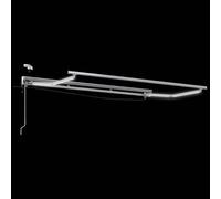 Cadre de store électrique moderne de 3,5 x 2,5 m avec LED, en acier revêtu par pulvérisation résistant à la corrosion et en aluminium, supports muraux et manivelle pour faciliter