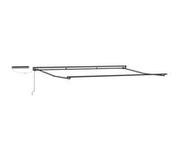 Cadre de Store Rétractable Électrique Anthracite 4 × 3,5 m | Acier et aluminium enduits de poudre, bras rétractables, manivelle, panneau solaire intégré, fixation murale, accessoires de