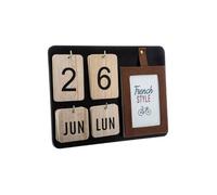 Cadre Décoratif ""Calendrier"" 30cm Naturel & Noir