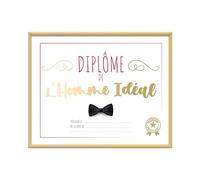 Cadre Diplôme de l'Homme Idéal / Dimensions : 25,5 x 21 x 1,5 cm