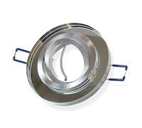Cadre du spot encastré verre rond - transparent réglable - Cadre de montage pour ampoules GU10 MR16 - Installation par trou de forage Ø 75mm - Spot encastré