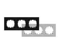 Cadre en aluminium gris pour 3 modules - Idéal pour installations électriques et organisation de composants dans des environnements professionnels.