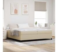 Cadre en Bois d'ingénierie Design Moderne rectangulaire Gris 200 x 200 cm | Lit à ressorts Gris clair et blanc 200 x 200 cm avec matelas ensachés, cadre en bois robuste, fermeté moyenne, design moderne