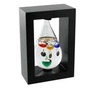 Cadre en bois goutte Galileo Thermomètre en verre noir
