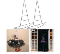 Cadre en métal pour couronne de citrouille chapeau de sorcière 25 x 20 cm | Polyvalent pour bouquet de fleurs, décoration d'automne, Halloween, fête, jardin, entrée, B