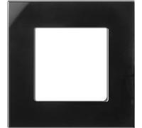 Cadre en verre - Maclean MCE730B - Panneau 86x86mm pour prise de courant murale - modulaire - encastrable - noir noir G