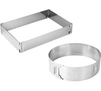 Cadre et Cercle à Pâtisserie Réglable Zenker Smart Pastry, Acier Inoxydable Antiadhésif, Cercle 15-30cm, Cadre 27.5-52cm
