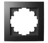 cadre | FLAIR | pour prises d'interrupteur, cadre de prise simple, cadre d'interrupteur, cadre simple, noir mat