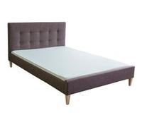 HOMESTYLE4U Lit double marron 180x200 cm Tissu