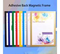 Cadre Magnétique Arrière Adhésif PVC Réutilisable A4, Autocollant Mural A3, Cadre Photo Publicitaire black