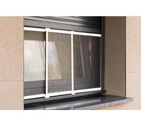 Cadre Moustiquaire Extensible pour Volet Roulant - Sans Perçage ni Recoupe - Ajustable de 750mm à 1400mm - Toile en Fibre de Verre Haute Résistance - Installation Facile - Couleur Cadre Blanc