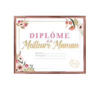 Cadre mural 'Diplôme de la Meilleure Maman' - Dimensions : 25 5 x 21 x 1 5 cm