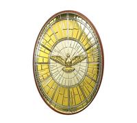 Cadre ovale du Saint Esprit argenté et doré 5 x 8cm - Cadre religieux - Culte Chrétien en Bois d'olivier
