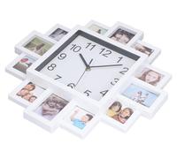 Cadre photo mural pour horloge - 15,35 pouces - Horloge murale avec plusieurs photos - Personnalisable - Matériau ABS de haute qualité - Utilisation sécurisée - Décoration unique