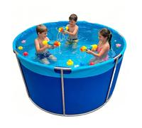 Cadre Piscine Hors Sol Piscine Extérieure Ronde À Cadre Métallique pour Jardin/Terrasse, Conteneur De Stockage d'eau pour Bains d'animaux/Étang À Poissons/Irrigation(DXH-1X1.2M/942 L/249 Gal)