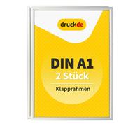 Cadre pliable DIN A1 - 2 pièces - pour affiches, panneaux d'information, publicité - cadre en aluminium avec profil de 2,5 cm - convient au montage mural