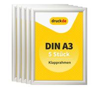Cadre pliable DIN A3 - 5 pièces - pour affiches, panneaux indicateurs, publicité - cadre en aluminium avec profil de 2,5 cm - adapté au montage mural