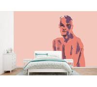 Cadre pour portrait - Homme - Teintes pastel - Bleu - Art - Largeur 330 cm x Hauteur 220 cm - Papier peint
