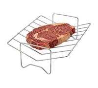 Cadre pour rôtissoire à volaille - Support de barbecue en métal inoxydable - Fil de cuisson à la viande avec bac d'égouttement amovible, support pour déjeuner du dimanche pour une circulation uniforme