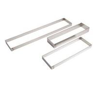 Cadre rectangulaire professionnel à flan 570 x 110 x 25 mm en acier inoxydable G