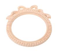 Cadre Rond en Bois Inachevé, Applique Décorative Style Français Vintage | Découpe Ajourée Nœud, Montage Rapide et Léger, pour Salon ou Couloir, Finition Kaki