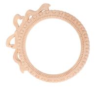 Cadre Rond Vintage en Bois Sculpté, Applique Décorative Murale | Non Peint, Prêt à Personnaliser, Style Français Ancien, Montage Facile, Chambre et Couloir, Kaki