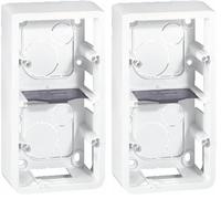 Cadre saillie profondeur 40mm Mosaic pour 5 ou 2x2 modules vertical et support référence 080252 (Lot de 2)