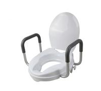 Cadre Toilette avec Siège Surélevé, style to 1, 6 Cm | Assise Ergonomique Profilée, Rehausseur Toilettes avec Accoudoirs, Fixation Latérale Réglable