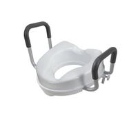 Cadre Toilette avec Siège Surélevé, style to 3, 10 Cm | Assise Ergonomique Profilée, Rehausseur Toilettes avec Accoudoirs, Fixation Latérale Réglable
