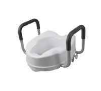 Cadre Toilette avec Siège Surélevé, style to 4, 14 Cm | Assise Ergonomique Profilée, Rehausseur Toilettes avec Accoudoirs, Fixation Latérale Réglable