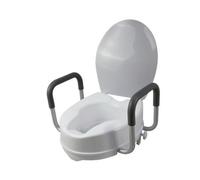 Cadre Toilette avec Siège Surélevé, style to 6, 14 Cm | Assise Ergonomique Profilée, Rehausseur Toilettes avec Accoudoirs, Fixation Latérale Réglable