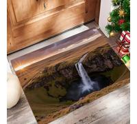 CAEITLRSO Paillasson Lavable Paysages Naturels, Canyons Cascades, antidérapant, résistant aux intempéries, Tapis d’entrée intérieur & extérieur, pour Entrée Porche, 40x60cm, Orange Vert