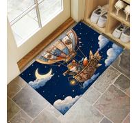 CAEITLRSO Tapis Entree Interieur, Paillasson Lavable en Machine, Animaux des Contes De Fées Guérisseurs, Montgolfière Fox, à Poils Courts, Antidérapant et Doux, Idéal pour Couloir Cuisine, 80x120cm