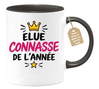 Café-Croissant - Mug Élue Connasse De L'année Drôle Et Original - Noir/Céra | Mug humoristique pour femme - Idée cadeau originale